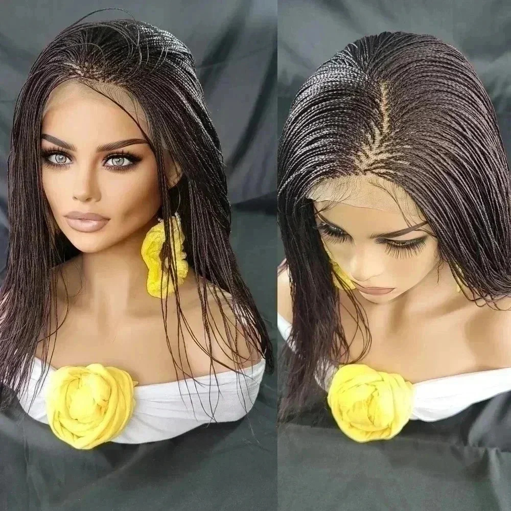 Braided full  Lace Wig Micro millions braids, medium, #99j red wine N…